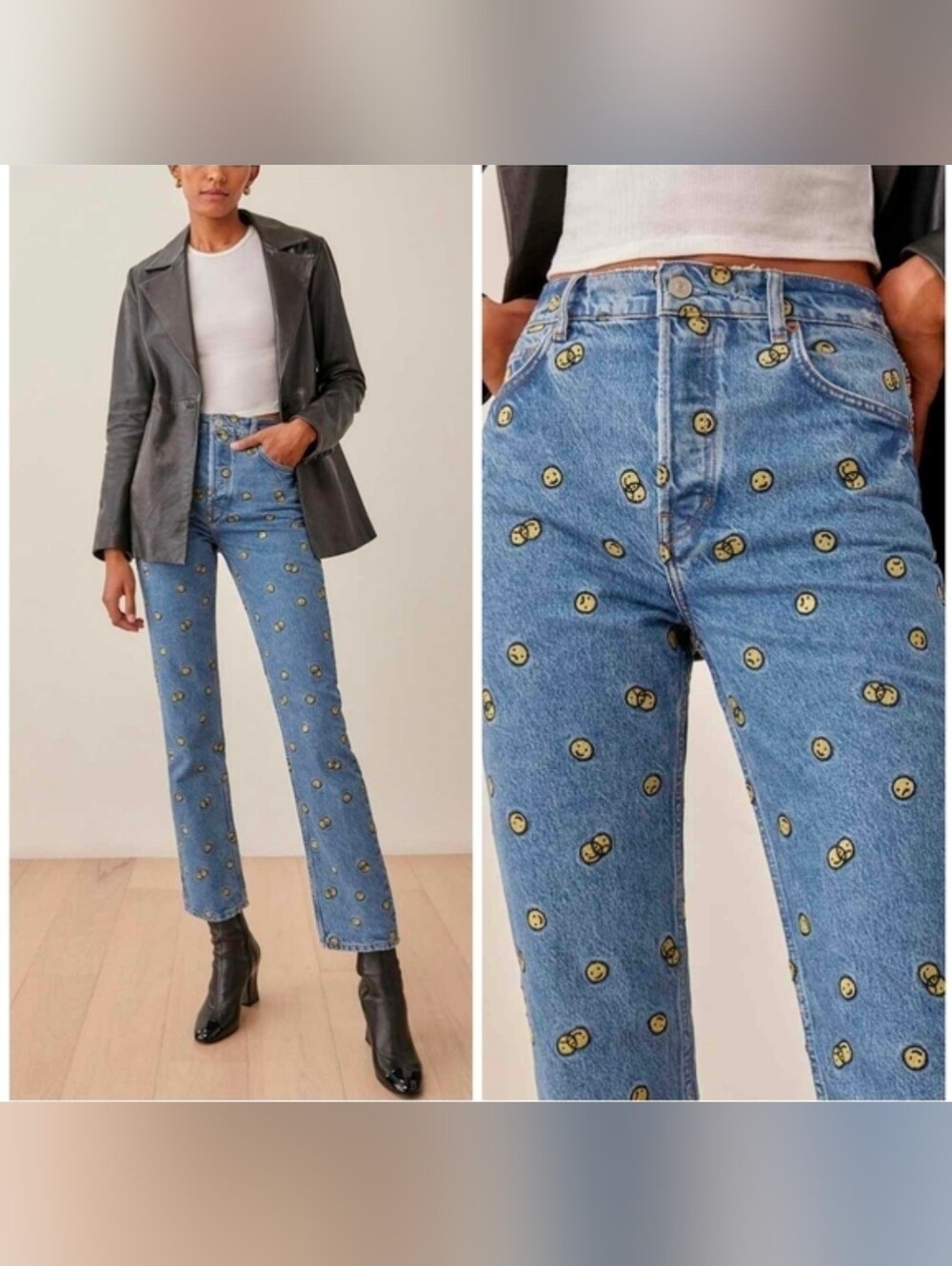 Reformation Mixed Emotions High Rise Straight Jeans